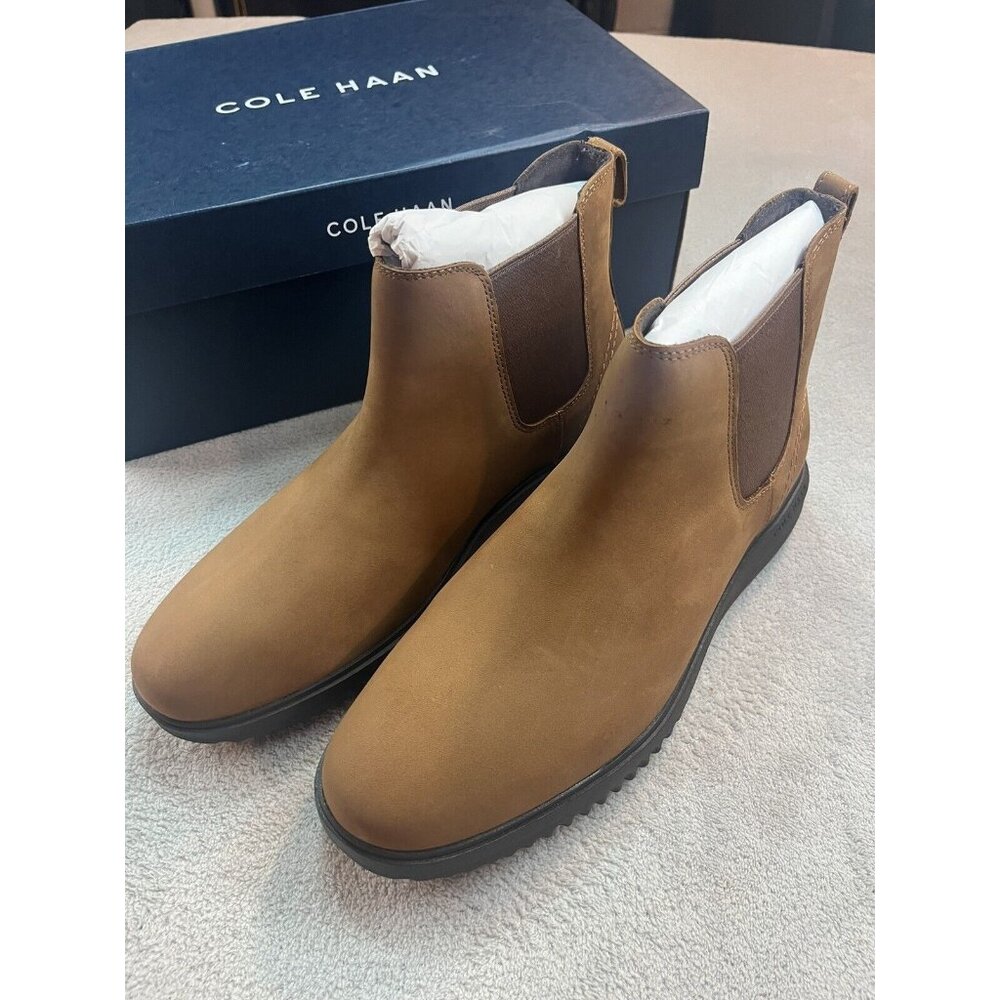 New Cole Haan Men's Size 8 Grand‎ Plus Chelsea Boot Brown Lumber/Java C38789
